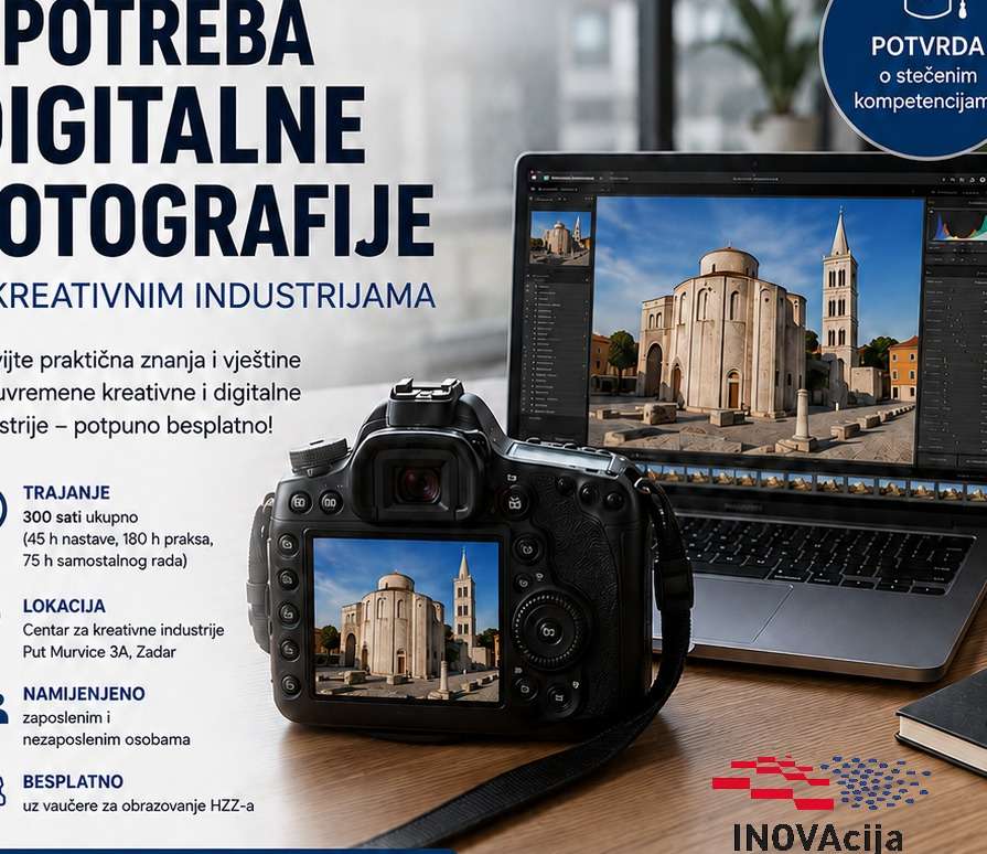 Besplatna edukacija „Upotreba digitalne fotografije u kreativnim industrijama“ u sklopu vaučera za obrazovanje HZZ-a – Prijave u tijeku!
