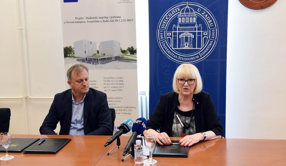 POTPISAN SPORAZUM O GRADNJI STUDENTSKOG DOMA I MENZE Dukić: Ovo je važan korak u rješavanju studentskih potreba u Zadru