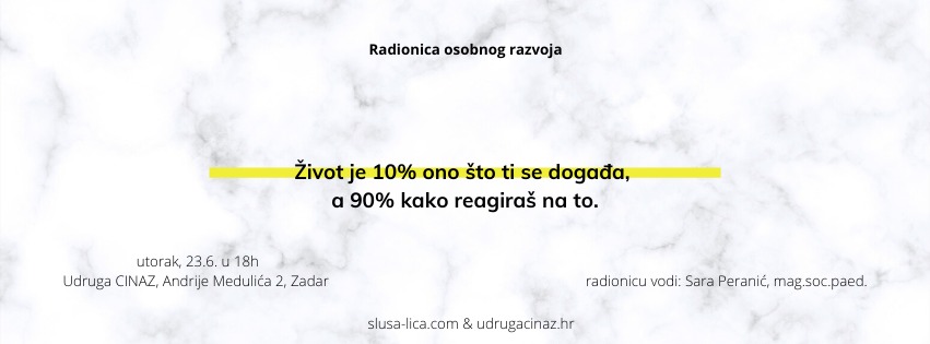 CINAZ organizira besplatnu radionicu osobnog razvoja