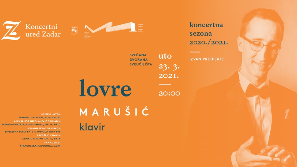 Koncert Lovre Marušića s djelima Haydna, Skrjabina, Bacha, Chopina, Liszta