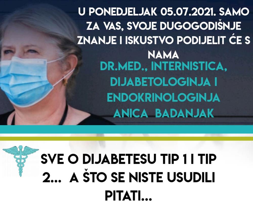 UDRUGA CUKRIĆI ZADAR Dođite na predavanje "Sve o dijabetesu što se niste usudili pitati"