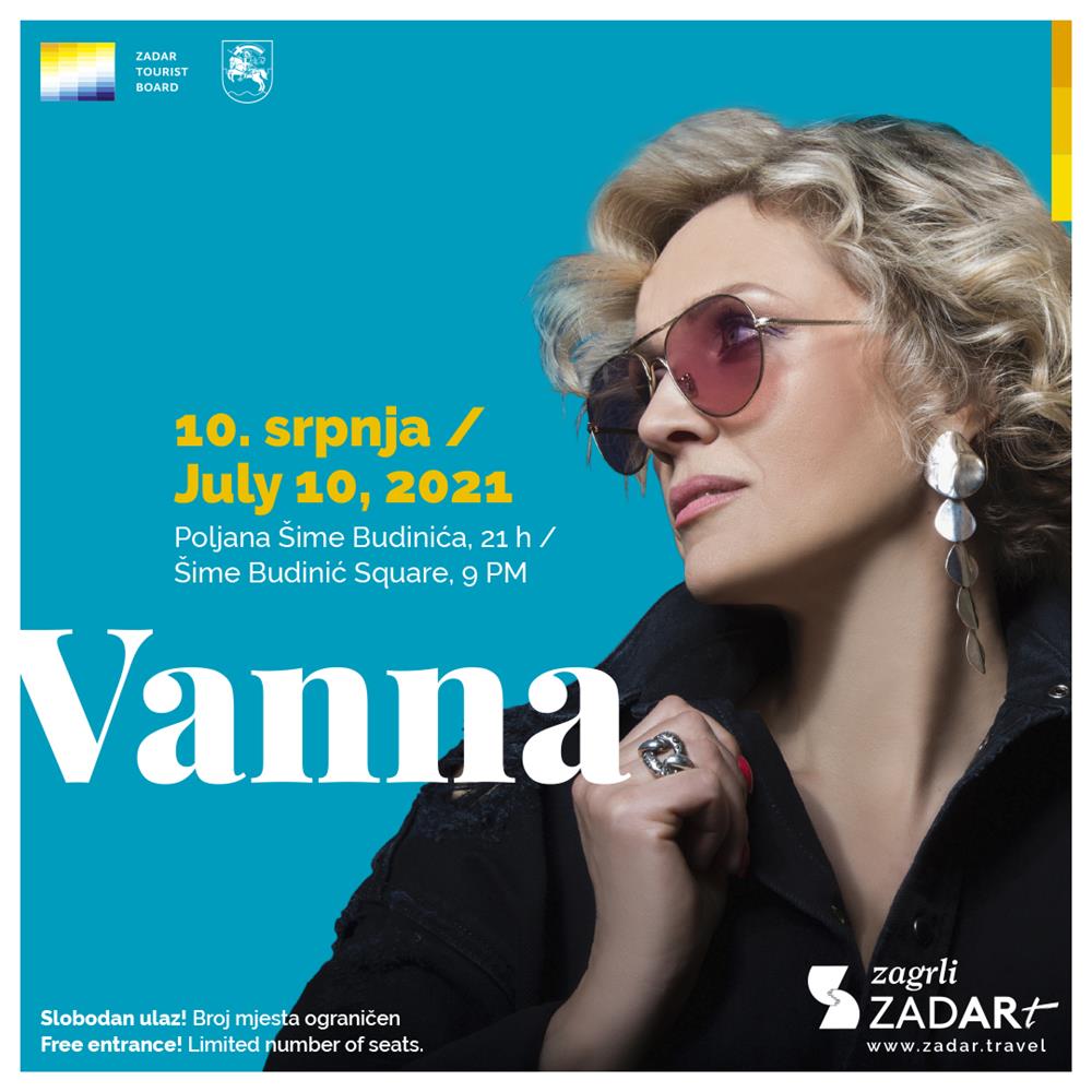 U subotu 10. srpnja kod sv. Šime besplatan koncert Vanne, ulaz isključivo uz COVID potvrde