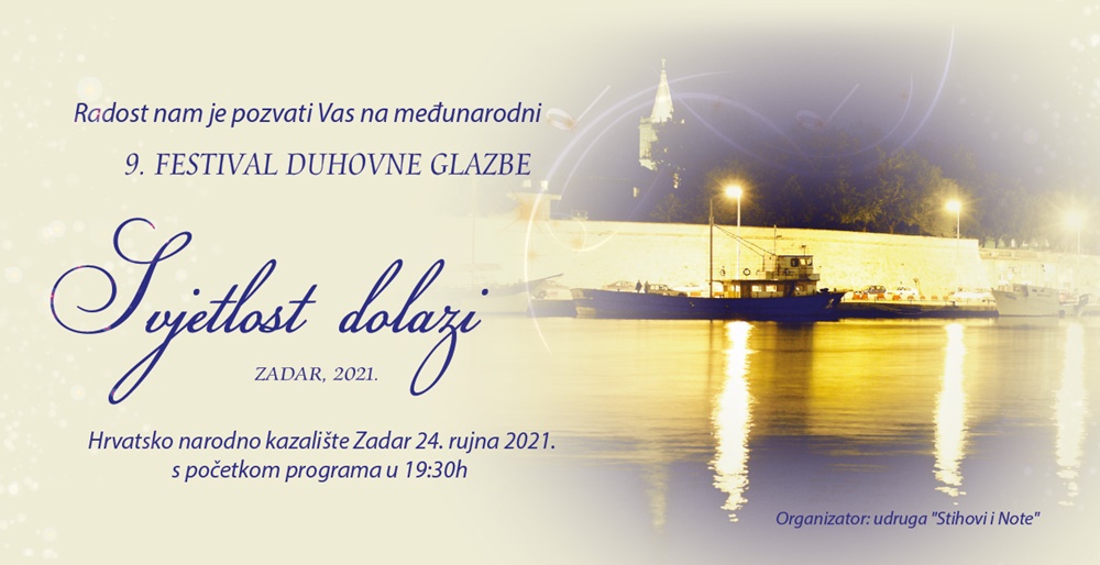Na 9. Festivalu duhovne glazbe "Svjetlost dolazi" nastupit će 13 izvođača