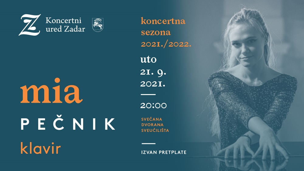 MIA PEČNIK U UTORAK U ZADRU Najbolja mlada hrvatska glazbenica 2020., nastupala u Carnegie Hallu, a tek joj je 21 godina