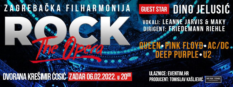 JEDINSTVENI GLAZBENI SPEKTAKL “ROCK THE OPERA” SA ZAGREBAČKOM FILHARMONIJOM  DOLAZI U ZADAR U SKLOPU TURNEJE PO HRVATSKOJ