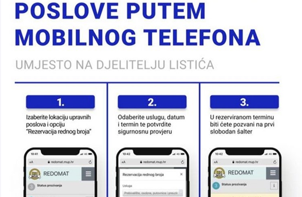 NE GUBITE ŽIVCE U REDOVIMA Rezervirajte termin za upravne poslove putem svog mobilnog telefona