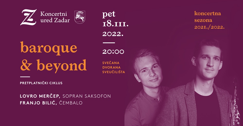 Koncertni ured Zadar najavljuje koncert Baroque & Beyond!
