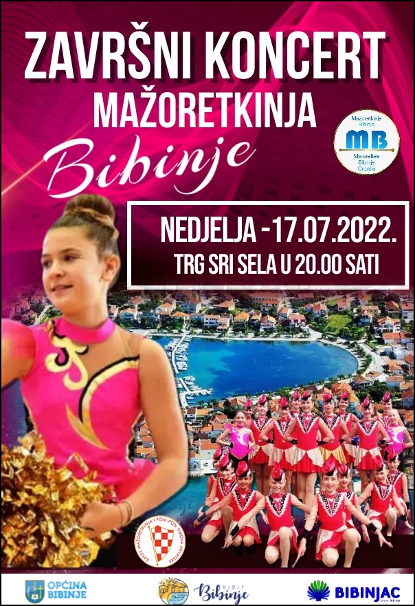 U nedjelju 17. srpnja završna priredba Mažoretkinja Bibinje na Trgu Sri Sela