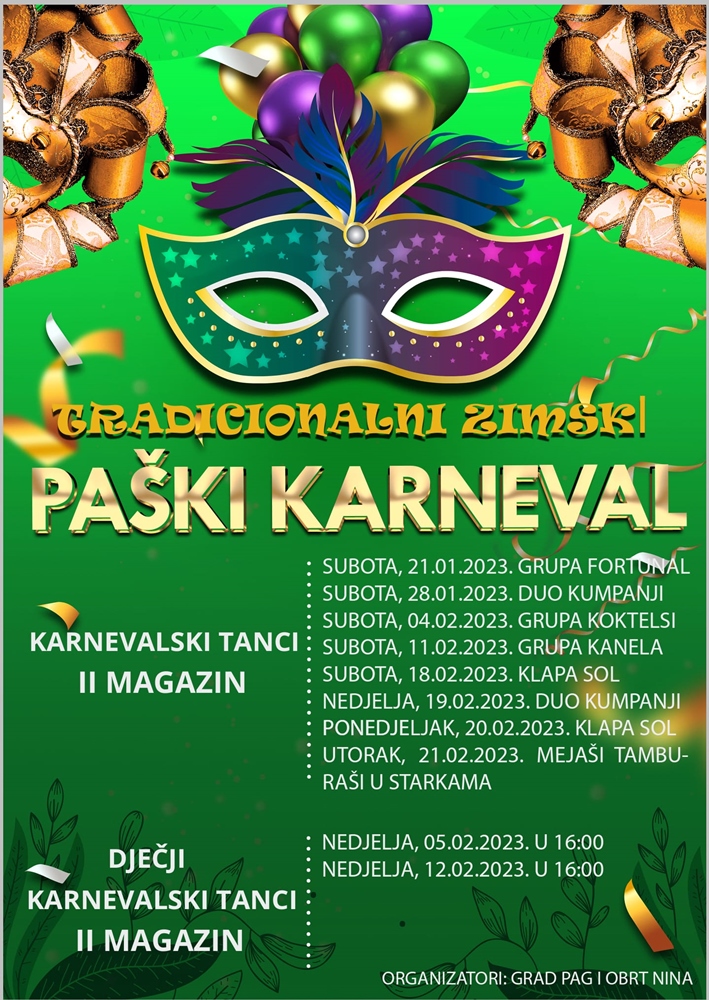 KARNEVALSKO LUDILO U subotu počinje tradicionalni Paški zimski karneval