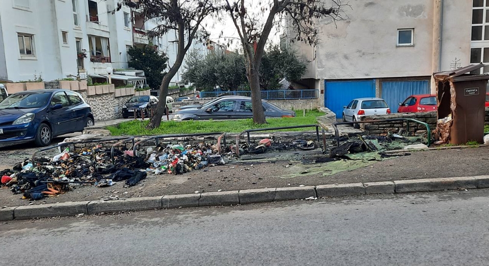 POŽAR NA BILOM BRIGU Izgorjelo nekoliko kontejnera, policija utvrđuje okolnosti požara
