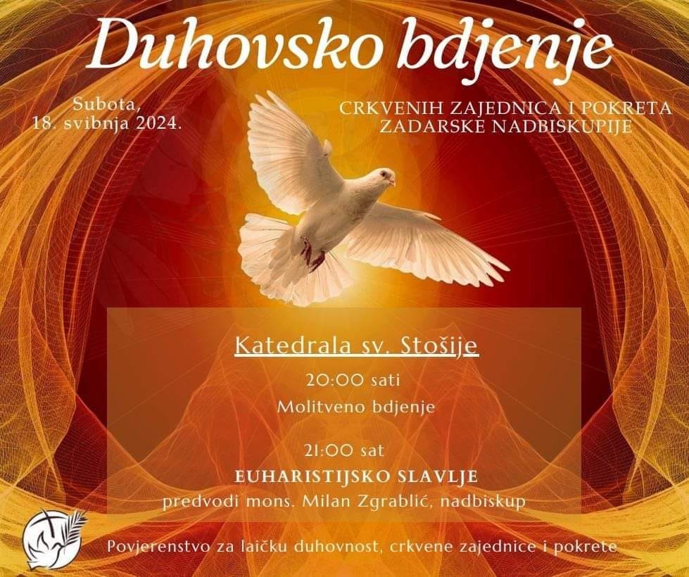 ZADARSKA NADBISKUPIJA Duhovna obnova i priprava za svetkovinu Duhova