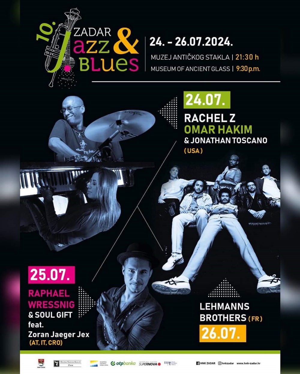 JUBILARNI 10. ZADAR JAZZ & BLUES FESTIVAL Tri dana glazbene magije u srpnju!