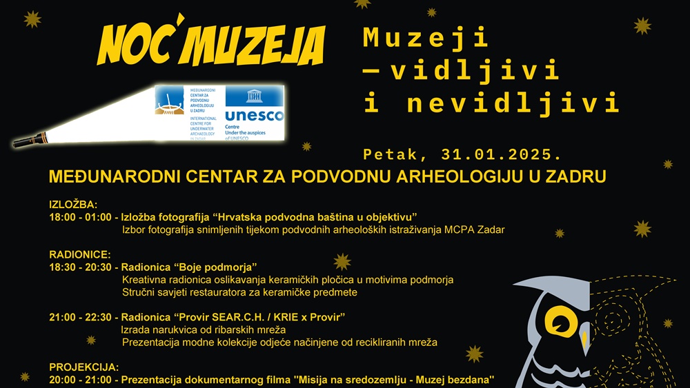 Noć muzeja 2025 unutar novootvorenog Edukacijsko-prezentacijskog centra Sv Nikola u Zadru