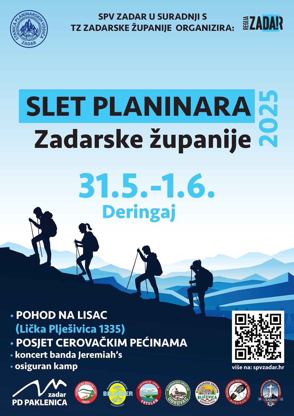 POVODOM 50 GODINA POSTOJANJA Stanica planinarskih vodiča Zadar organizira "Slet planinara Zadarske županije"