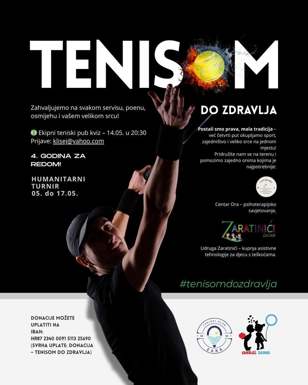 TENISOM DO ZDRAVLJA U tijeku teniski turnir, najavljen i kviz