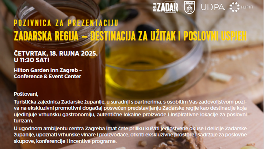 Predstavljanje Zadarske regije kao MICE i enogastro destinacije u Zagrebu