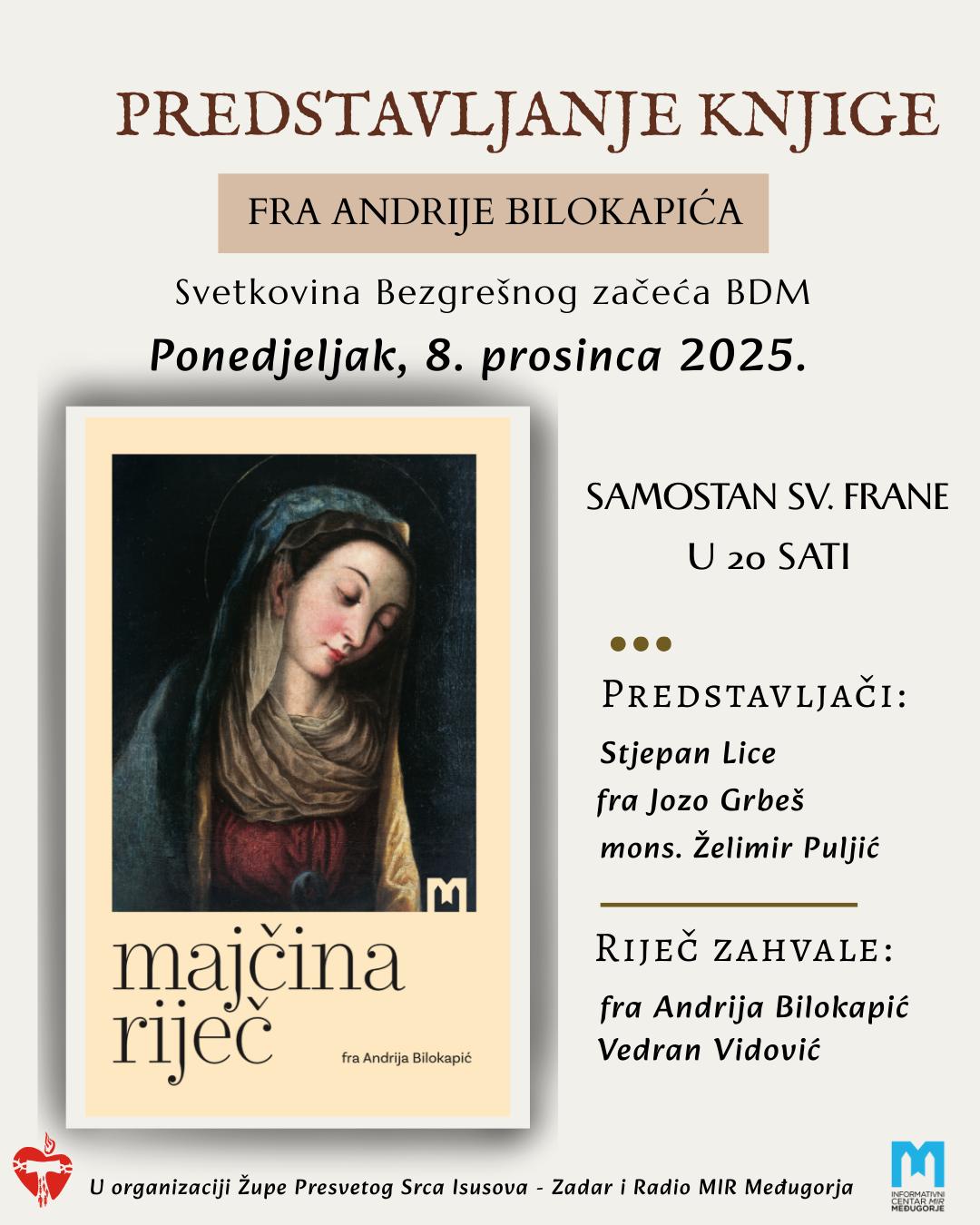 "MAJČINA RIJEČ" Predstavljanje knjige fra Andrije Bilokapića